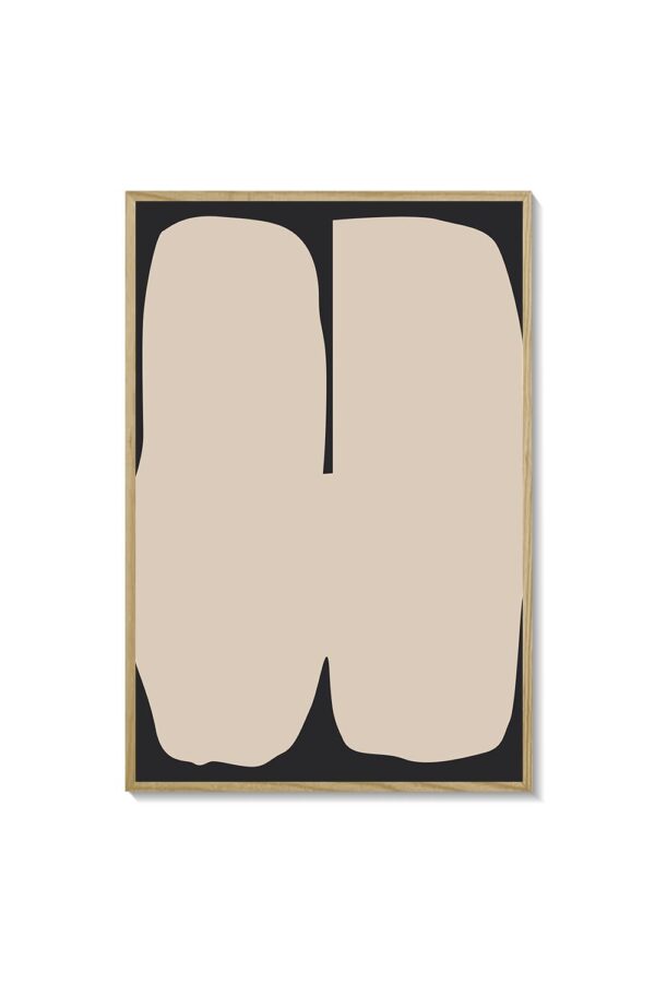 Cuadro negro con mancha beige